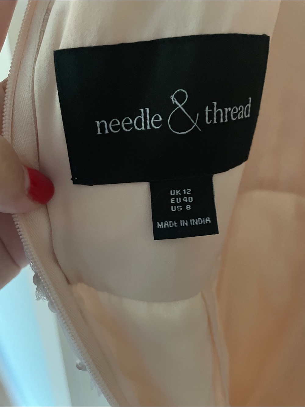 Needle & Thread Carmen Ruffle ankle 
Gown Champagne, size US 8 - Picture 7 of 8